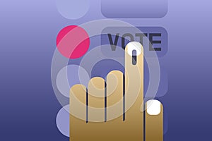 Hand casting vote in an Electronic voting machine