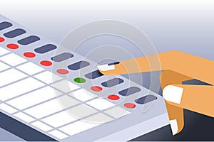 Hand casting vote in an Electronic voting machine