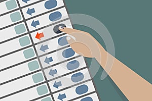 Hand casting vote in Electronic voting machine