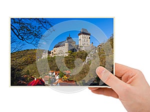 Hand and Castle Karlstejn in Czech Republic my photo