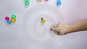 Hand categorise colourful magnet