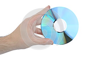 Hand and CD disk