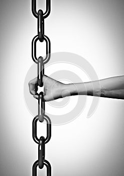 Hand chain link connection