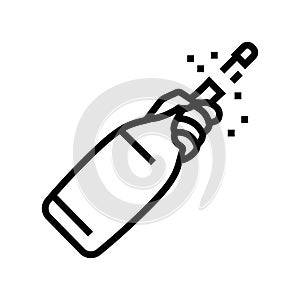 hand champagne bottle cork line icon vector illustration