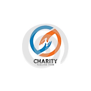 Hand Charity Logo Template vector icon illustration