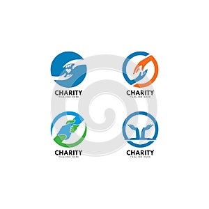 Hand Charity Logo Template vector icon illustration