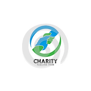 Hand Charity Logo Template vector icon illustration