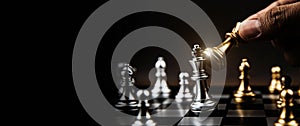 Hand choose king chess challenge fighting concepts of competition challenge of leader business team or teamwork volunteer or