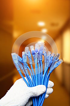 Hand choose lots of RJ45 UTP Cat6 LAN internet network cable fiber optic and Lots of Ethernet cables for data link connect