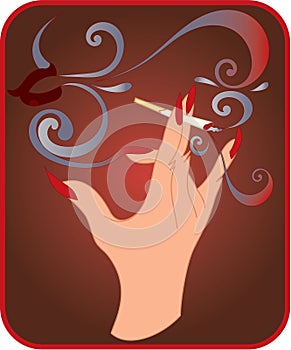 Hand with cigarette