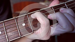 Hand clamped chords on the fingerboard