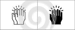Hand clapping icon. Hand clapping symbol. Applaud icon symbol of ovation, respect, praise, cheer, and tribute. Hands gesture. photo