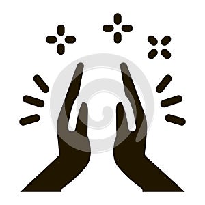 Hand Clapping Icon Vector Glyph Illustration