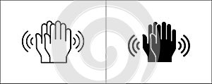 Hand clapping symbol. Applaud icon symbol of ovation, respect, praise, cheer, and tribute. Hand clapping icon. Hands gesture. photo
