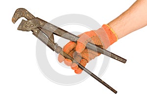 Hand clasp a pipe wrench