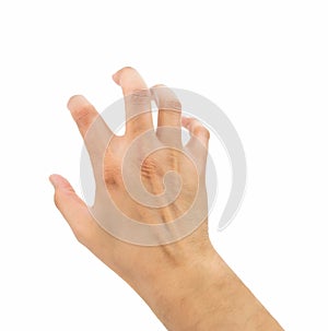 The hand is clawing
