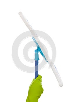 Microfiber mop isolated.