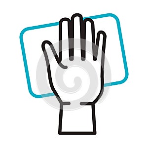 Hand cleaning surface line style icon