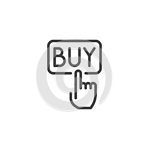 Hand click buy button line icon