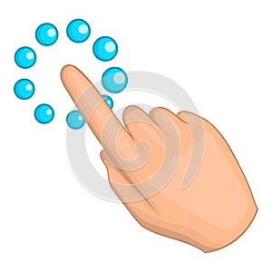 Hand click cursor icon, cartoon style