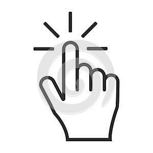 Hand click icon isolated on the white background