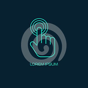 Hand click icon. Vector illustration