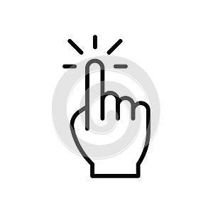 Hand click icon vector. Simple hand click sign in modern design style for web site and mobile app. EPS10