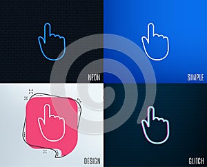 Hand Click line icon. Finger touch sign.