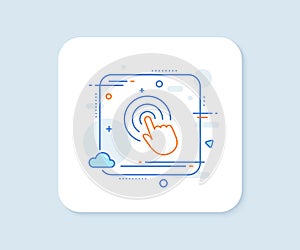 Hand Click line icon. Finger touch sign. Vector