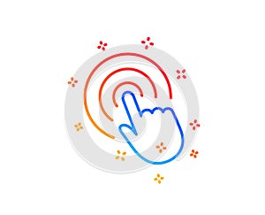 Hand Click line icon. Finger touch sign. Vector