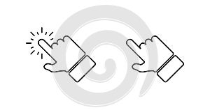 Hand click pointer isolated icon in flat style. Vector illustration
