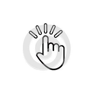 Hand click vector icon, clicking pointer sign.