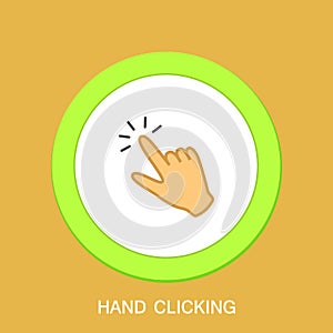 Hand clicking icon. Vector illustration flat style