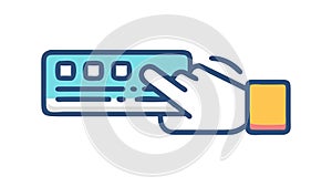 Hand Clicking Keyboard, User Interface Interaction, vector design Generative AI