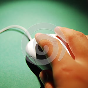Hand Clicking Mouse photo
