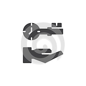 Hand and Clock Key vector icon