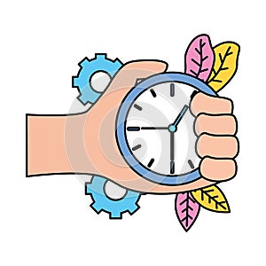 hand with clock time