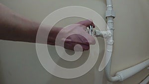 Hand close water valve iin the house