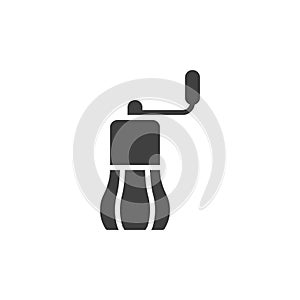 Hand coffee grinder vector icon
