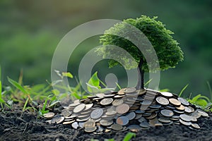 Hand Coin tree The tree grows on the pile