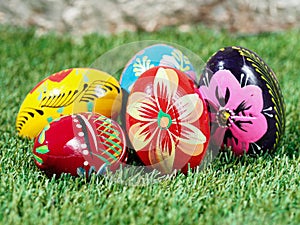 Hand colored easter eggs