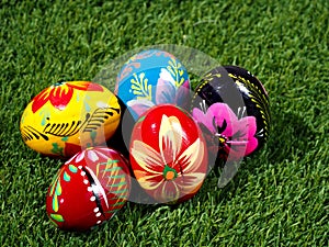 Hand colored easter eggs