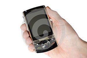 Hand with communicator photo