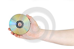 Hand with compact disc