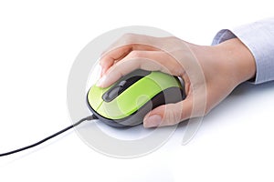 Hand with computer mouse