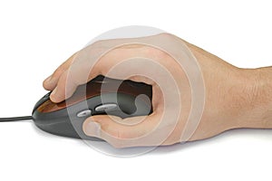 Hand with computer mouse