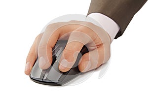 Hand with computer mouse