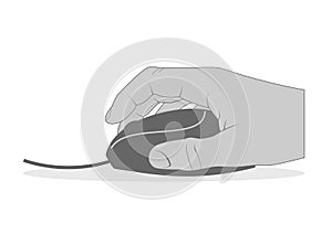 Hand with computer mouse