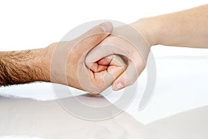 Hand connecting to hand