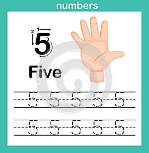 Hand count.finger and number,Number exercise